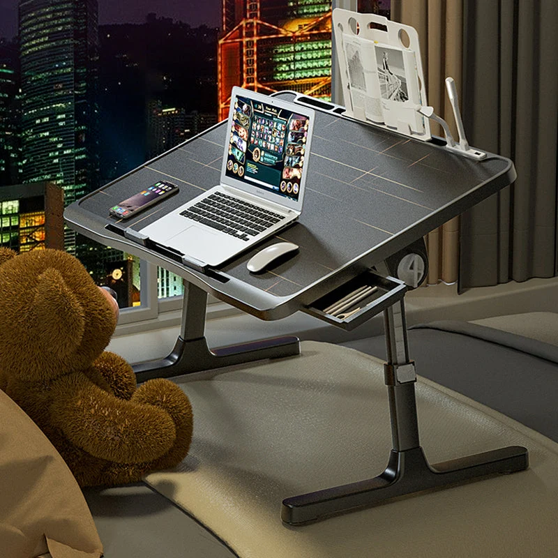 Bureau relevable de style contemporain de bureau d'écriture de 15,75 po de largeur pour chambre à coucher en dortoir Clear...