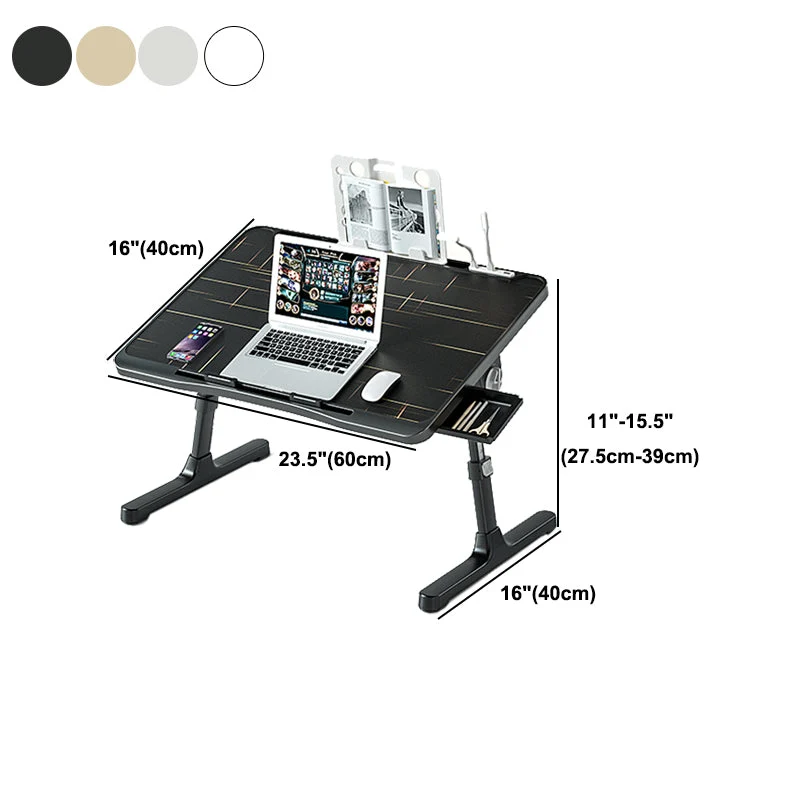 Bureau relevable de style contemporain de bureau d'écriture de 15,75 po de largeur pour chambre à coucher en dortoir Clear...