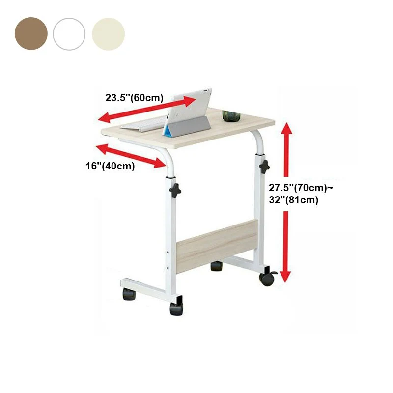 Bureau réglable en bois manufacturé avec roulettes, 23,6" L x 15,7" L Clearhalo