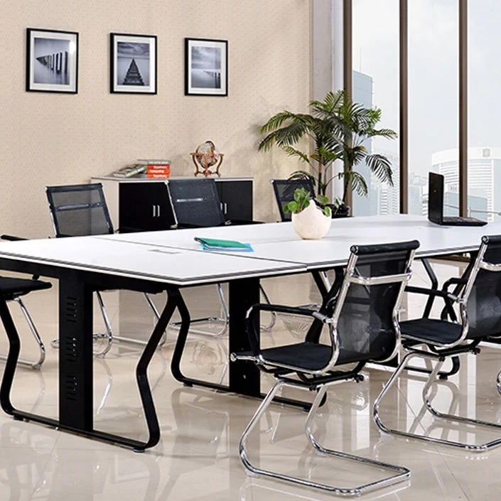 Bureau de réunion en bois de forme rectangulaire de table de bureau de style moderne Clearhalo