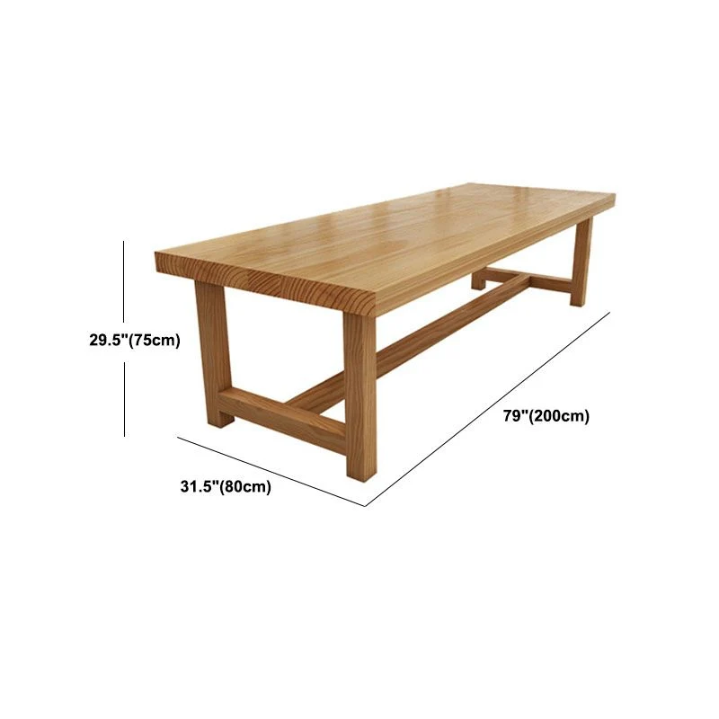 Bureau de réunion en bois massif, bureau rectangulaire de 30 pouces de hauteur pour le bureau Clearhalo