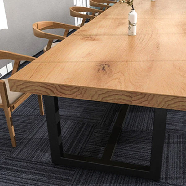 Bureau de réunion industriel de table de travail de bureau rectangulaire avec base à chevalet Clearhalo