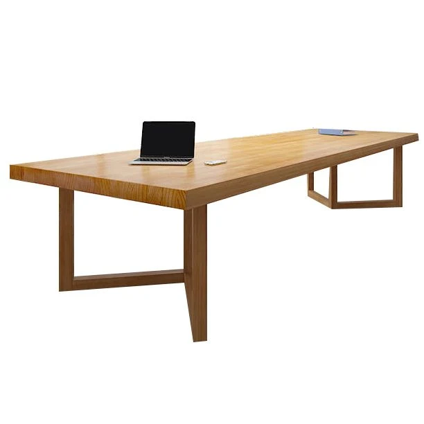 Bureau de réunion moderne de table de bureau rectangulaire avec double piédestal Clearhalo
