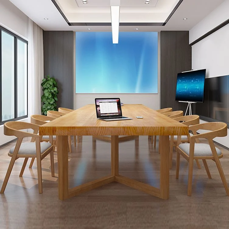 Bureau de réunion moderne de table de bureau rectangulaire avec double piédestal Clearhalo