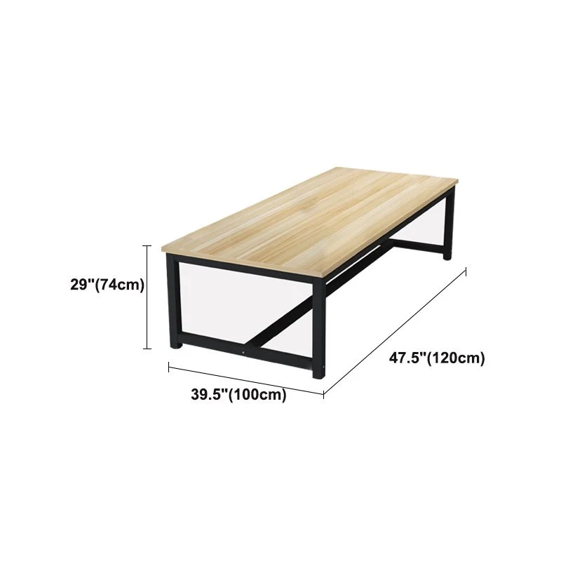 Bureau de réunion rectangulaire moderne en bois de 29 po de hauteur avec base en forme de H Clearhalo