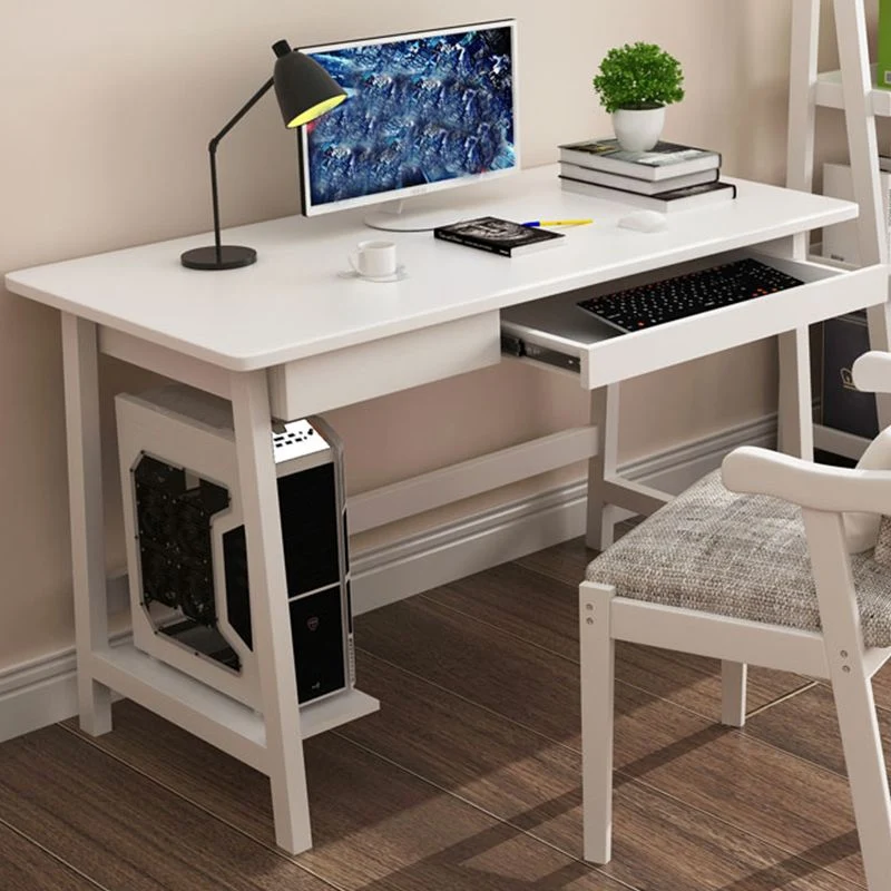 Bureau scandinave en bois massif, bureau d'écriture avec tiroir simple Clearhalo