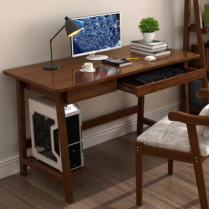 Bureau scandinave en bois massif, bureau d'écriture avec tiroir simple Clearhalo
