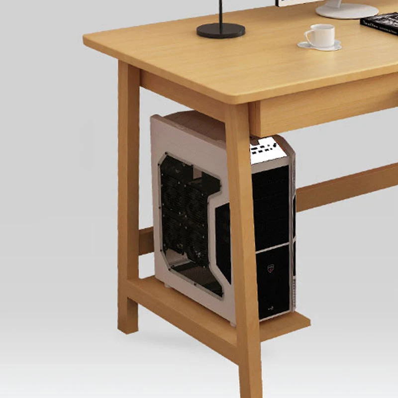 Bureau scandinave en bois massif, bureau d'écriture avec tiroir simple Clearhalo