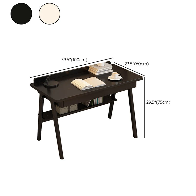 Bureau scandinave en bois massif Bureau Parsons Home avec étagère Clearhalo