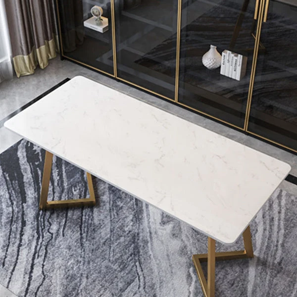 Bureau secrétaire rectangulaire Glam de 29 po de hauteur avec pieds en métal Clearhalo
