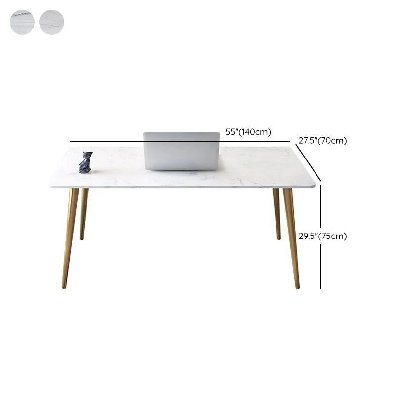 Bureau secrétaire rectangulaire Glam de 29 po de hauteur avec pieds en métal Clearhalo