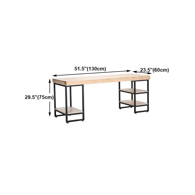 Bureau de style contemporain Bureau en bois massif avec étagère Clearhalo