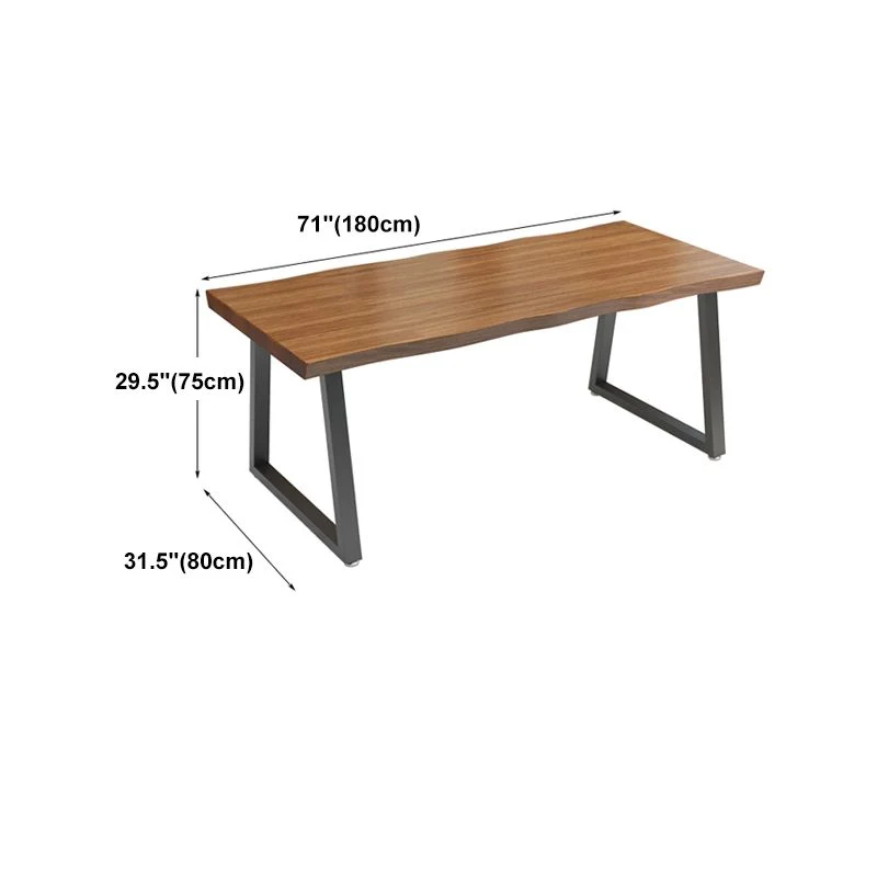 Bureau de style contemporain Bureau en bois massif marron pour réunion Clearhalo