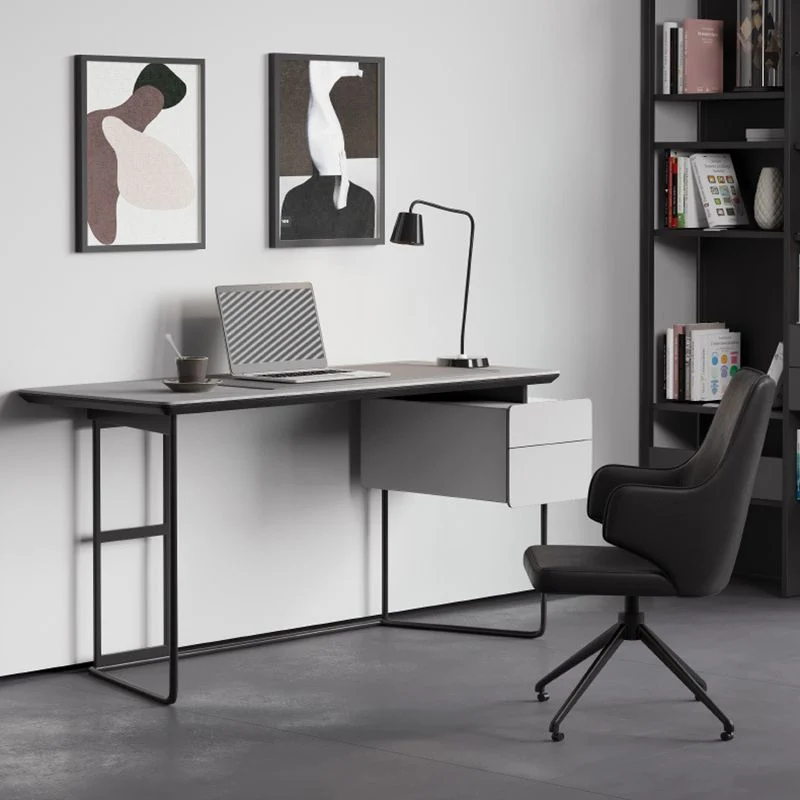 Bureau de style contemporain Bureau pour la maison et le bureau avec 2 tiroirs Clearhalo