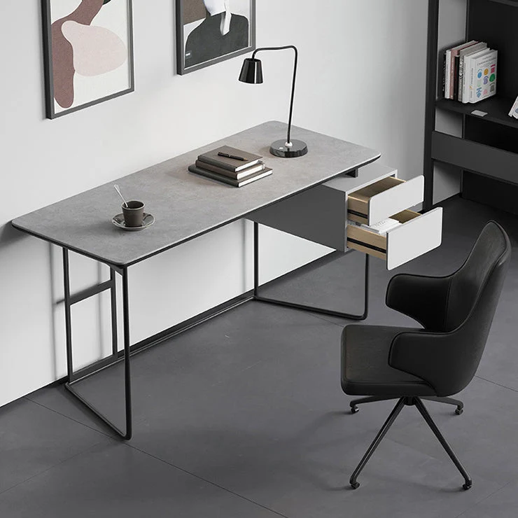 Bureau de style contemporain Bureau pour la maison et le bureau avec 2 tiroirs Clearhalo