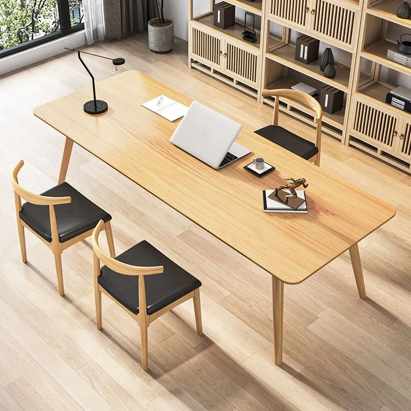 Bureau de style contemporain Bureau de réunion en bois massif Clearhalo