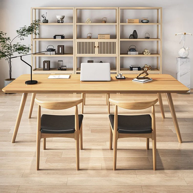 Bureau de style contemporain Bureau de réunion en bois massif Clearhalo