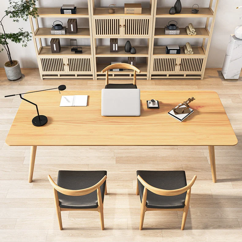 Bureau de style contemporain Bureau de réunion en bois massif Clearhalo
