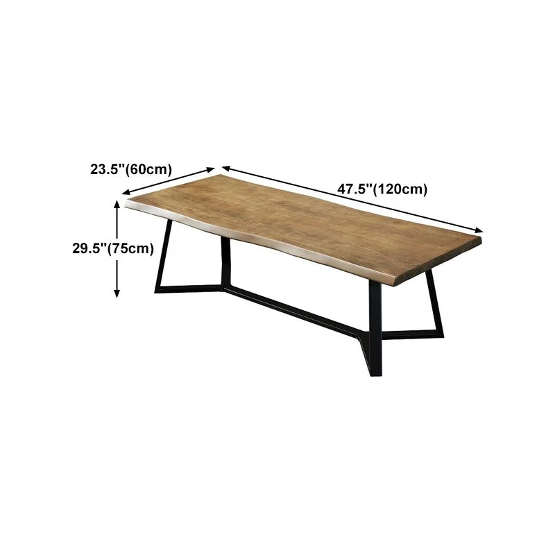 Bureau de style contemporain Bureau de réunion irrégulier en bois massif Clearhalo