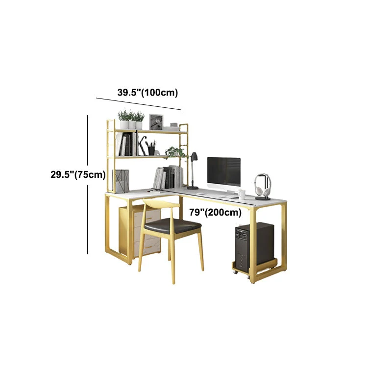 Bureau de style Glam Bureau en forme de L pour bureau et salle d'étude Clearhalo