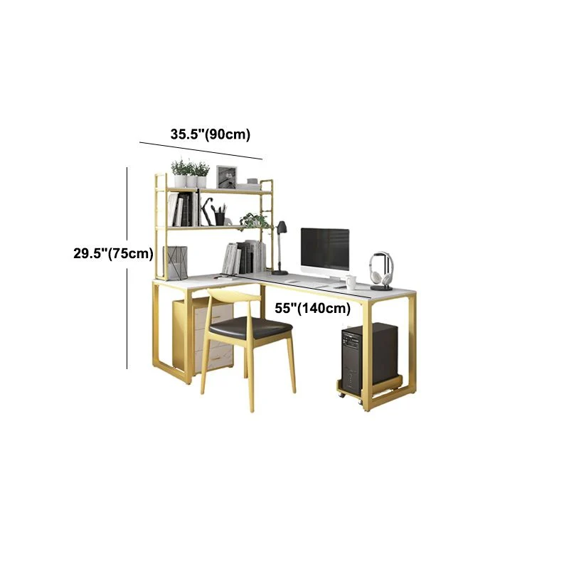 Bureau de style Glam Bureau en forme de L pour bureau et salle d'étude Clearhalo