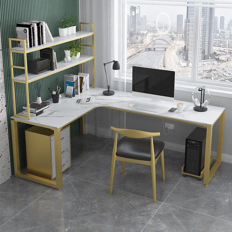 Bureau de style Glam Bureau en forme de L pour bureau et salle d'étude Clearhalo