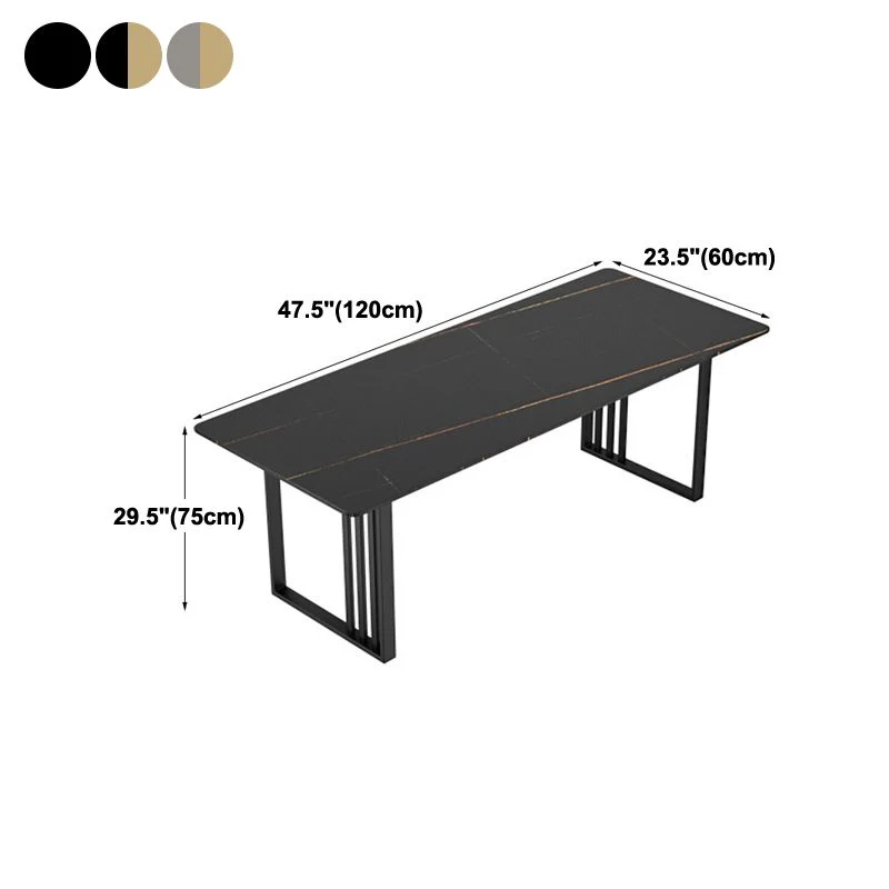 Bureau de style industriel Bureau rectangulaire en pierre frittée pour le bureau Clearhalo