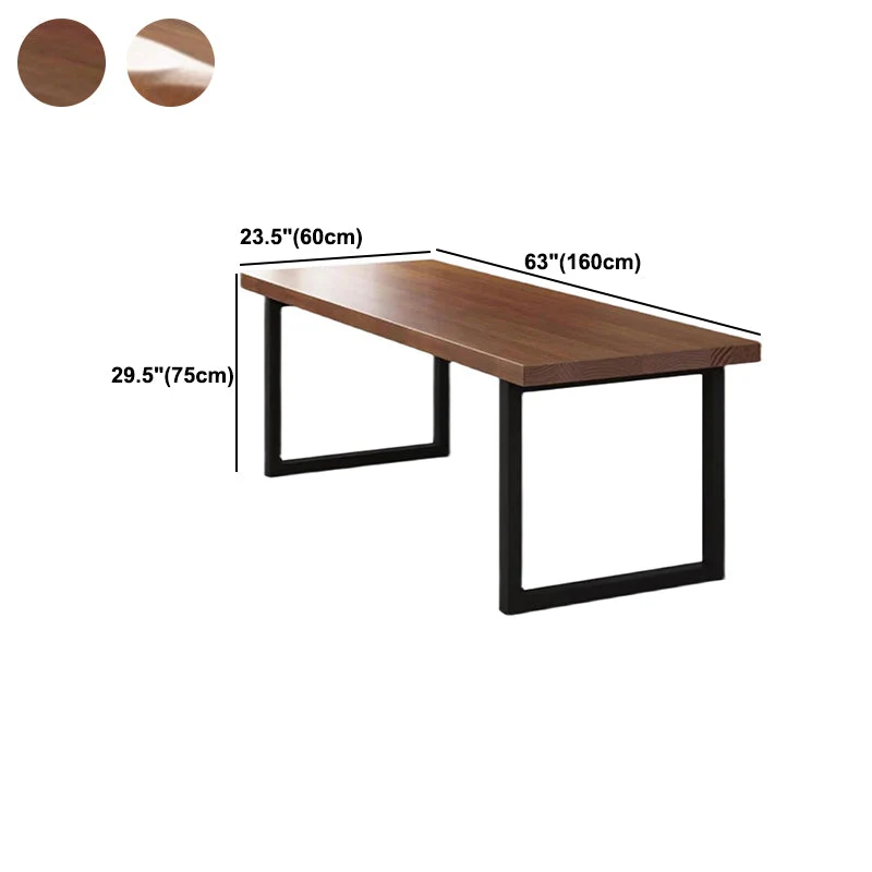Bureau de style moderne en bois massif avec base en métal Clearhalo
