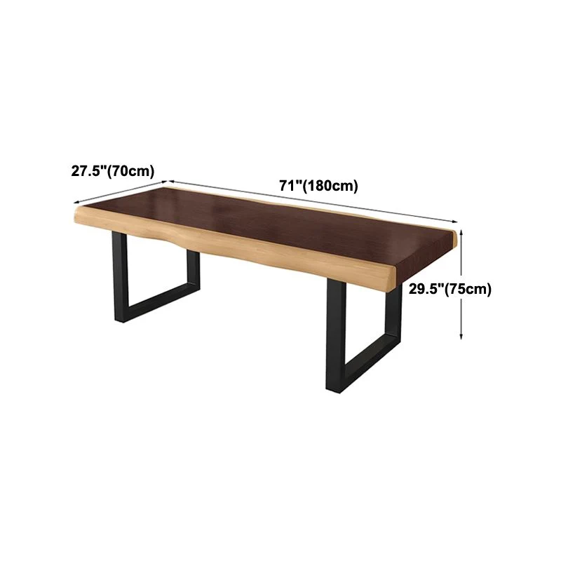 Bureau de style moderne Bureau en bois massif avec base en métal Clearhalo