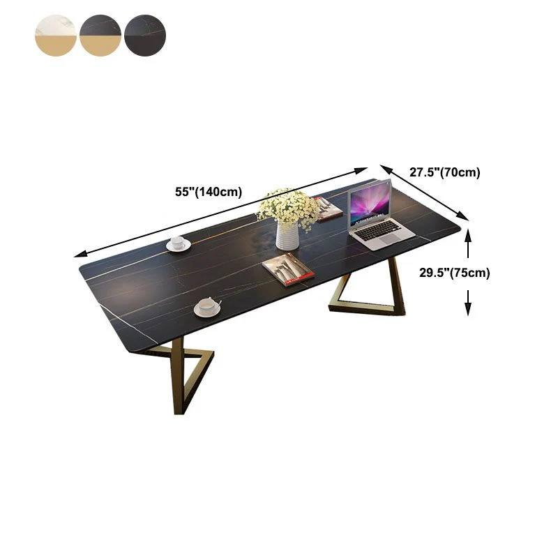 Bureau de style moderne Bureau de bureau rectangulaire en pierre frittée Clearhalo