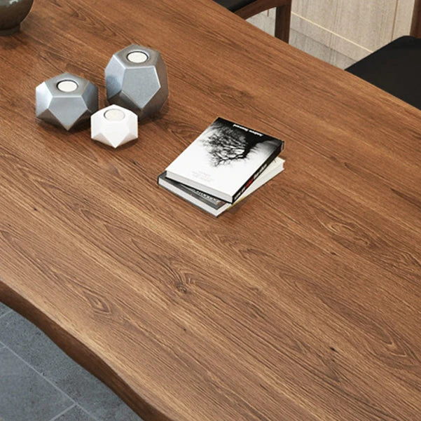 Bureau de style moderne Bureau d'écriture irrégulier en bois massif marron Clearhalo