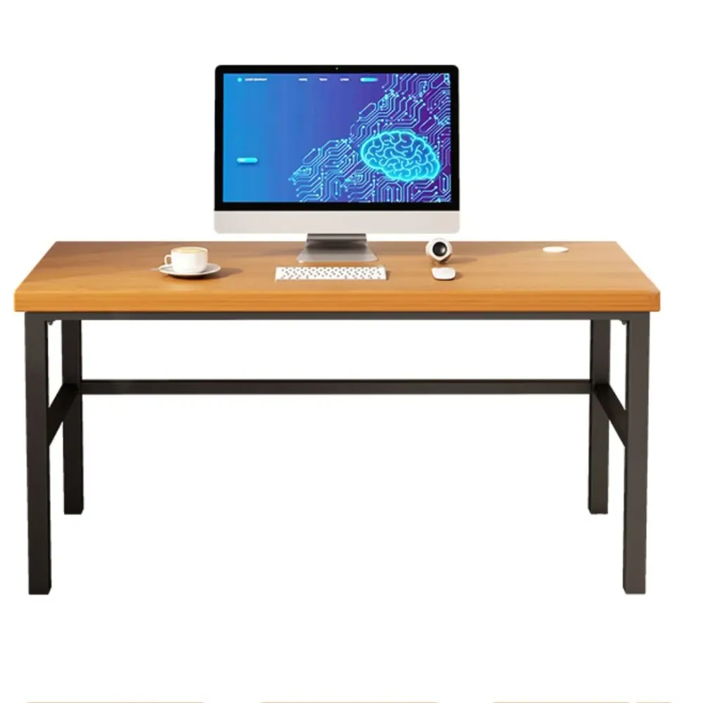 Bureau de style moderne Bureau rectangulaire en bois massif avec base en métal Clearhalo