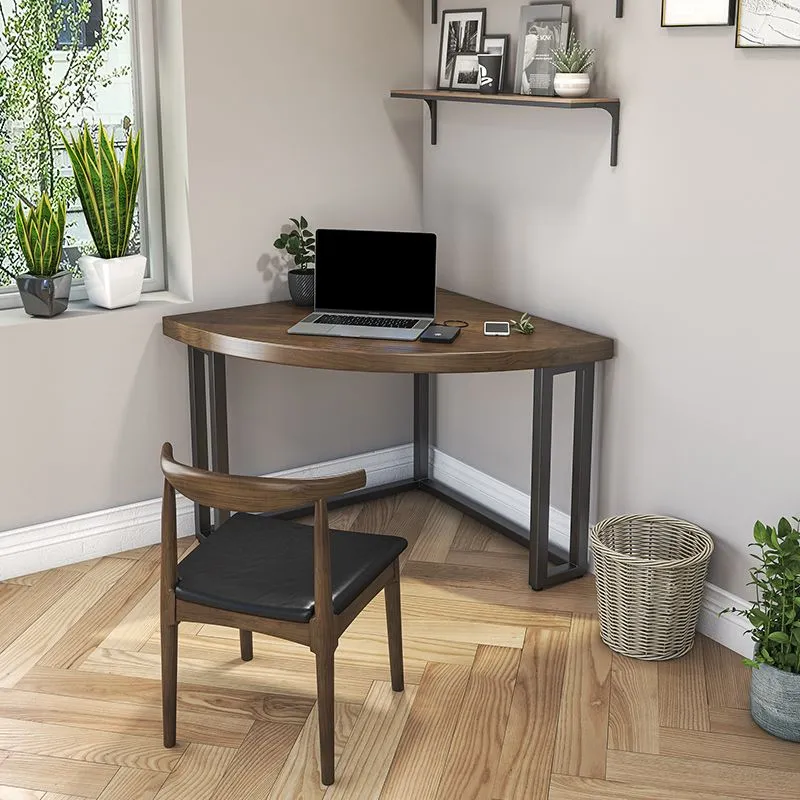 Bureau de style moderne Bureau à usage domestique en bois massif avec pieds en métal Clearhalo