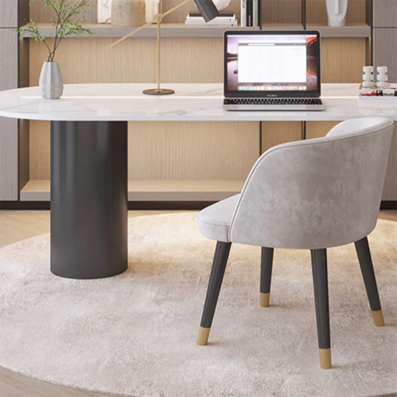 Bureau sur pied moderne avec convertisseur de bureau blanc avec pieds en métal Clearhalo