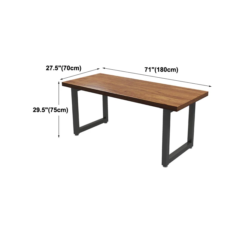 Bureau de traîneau de Style moderne, bureau rectangulaire en bois massif pour la maison Clearhalo