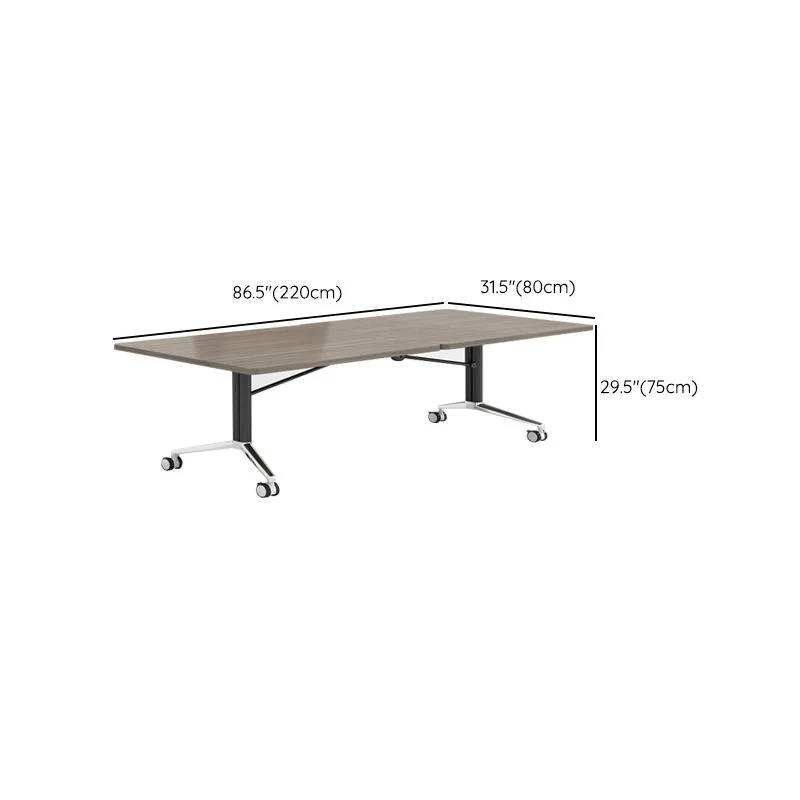 Bureau de travail en bois de bureau de style moderne de forme rectangulaire avec 2 pieds pour le bureau Clearhalo