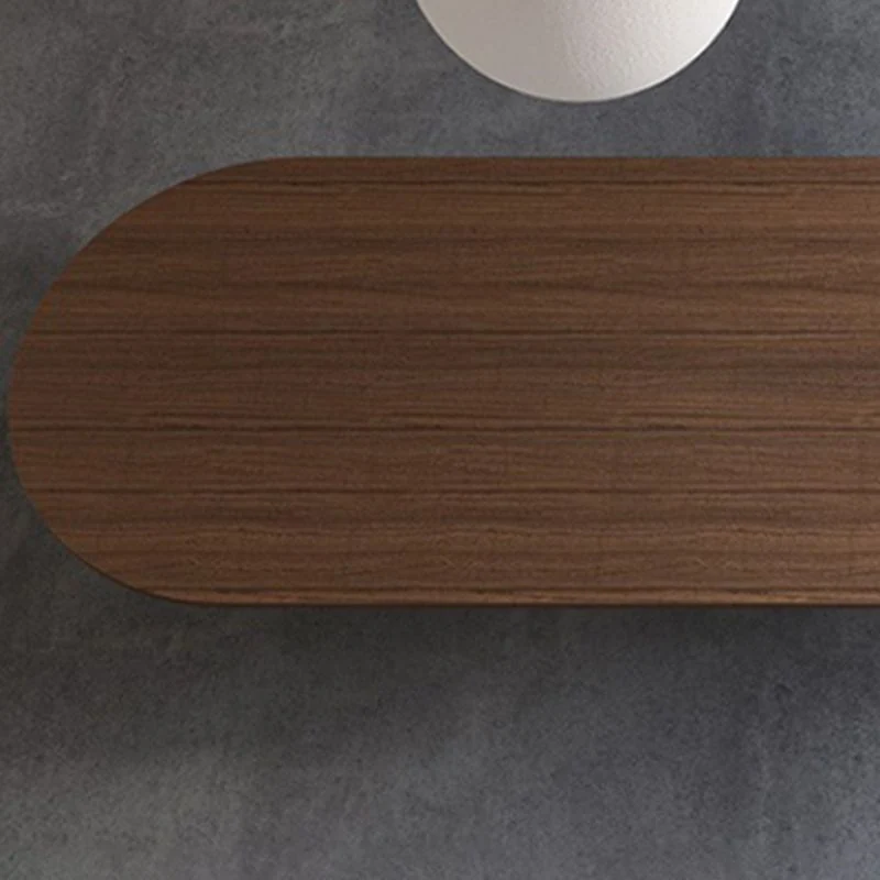 Bureau de travail en bois de bureaux de forme ovale moderne avec 2 pieds pour le bureau Clearhalo