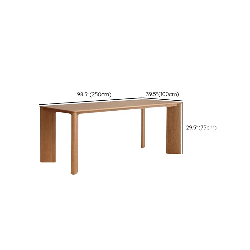 Bureau de travail en bois massif de style moderne, bureau de forme rectangulaire avec 4 pieds pour le bureau Clearhalo