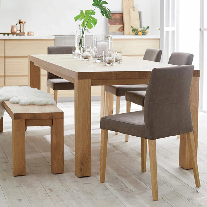 Bureau de travail en bois massif de style moderne, bureau de forme rectangulaire avec 4 pieds Clearhalo