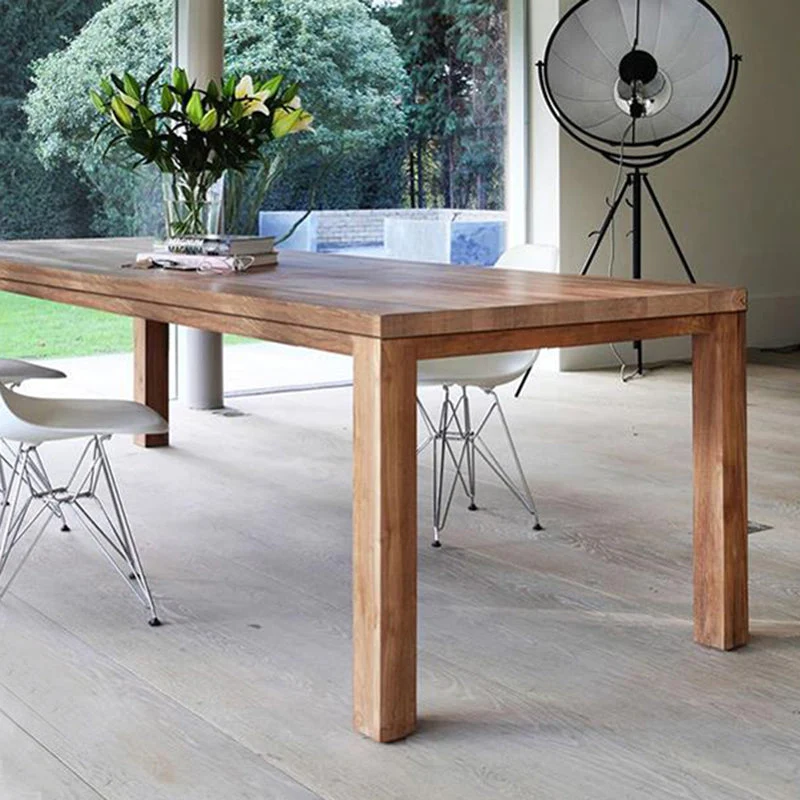 Bureau de travail en bois massif de style moderne, bureau de forme rectangulaire avec 4 pieds Clearhalo