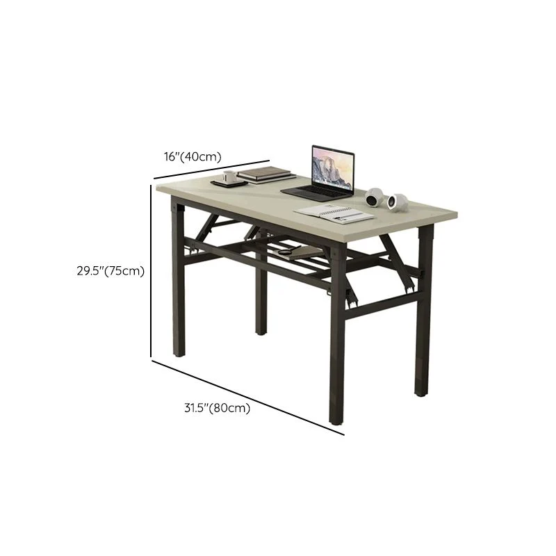Bureau de travail en bois de style contemporain Bureau de forme rectangulaire en gris et noir Clearhalo
