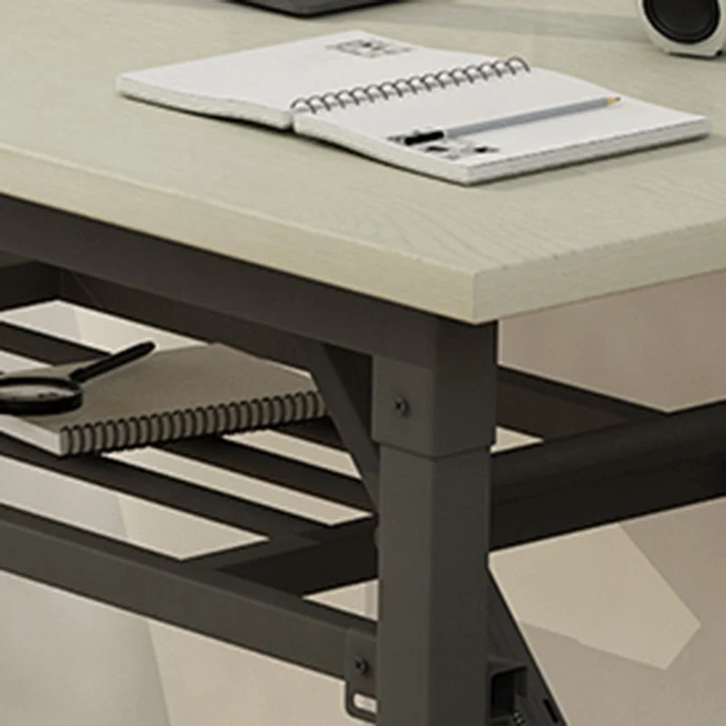 Bureau de travail en bois de style contemporain Bureau de forme rectangulaire en gris et noir Clearhalo