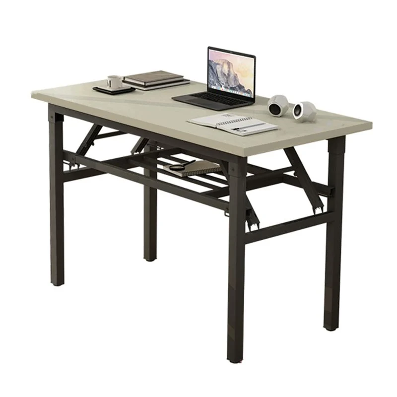 Bureau de travail en bois de style contemporain Bureau de forme rectangulaire en gris et noir Clearhalo