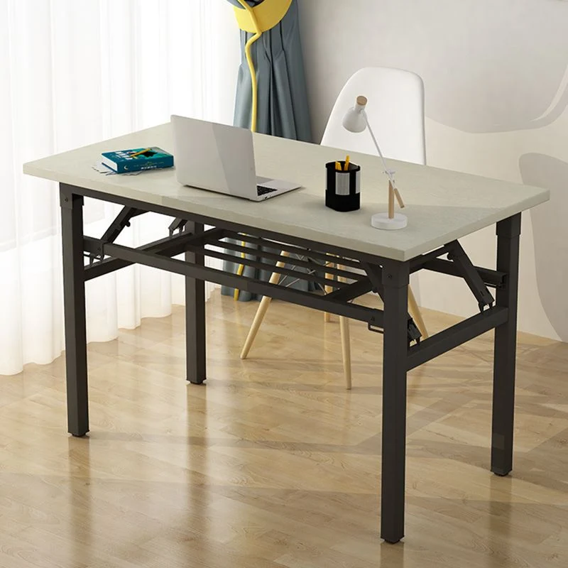 Bureau de travail en bois de style contemporain Bureau de forme rectangulaire en gris et noir Clearhalo