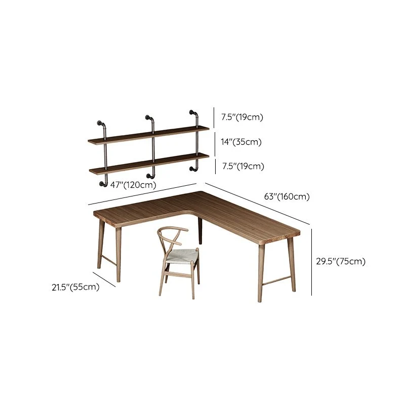 Bureau de travail en bois de style contemporain Bureau de travail de forme rectangulaire avec pied Clearhalo