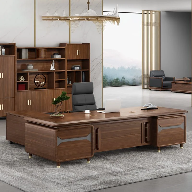Bureau de travail en bois de style contemporain, bureau de travail de forme rectangulaire pour le bureau Clearhalo