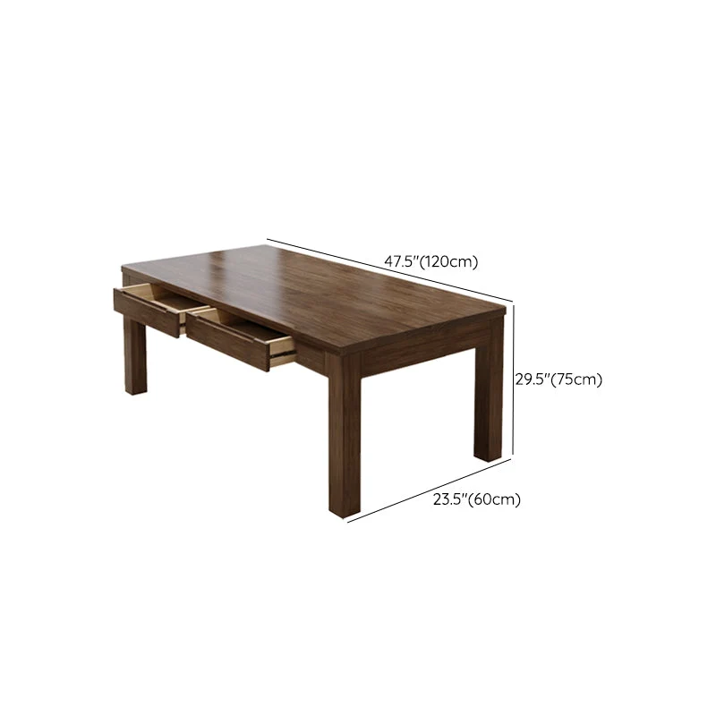 Bureau de travail en bois de style contemporain, bureau de travail de forme rectangulaire avec 4 pieds pour bureau Clearhalo