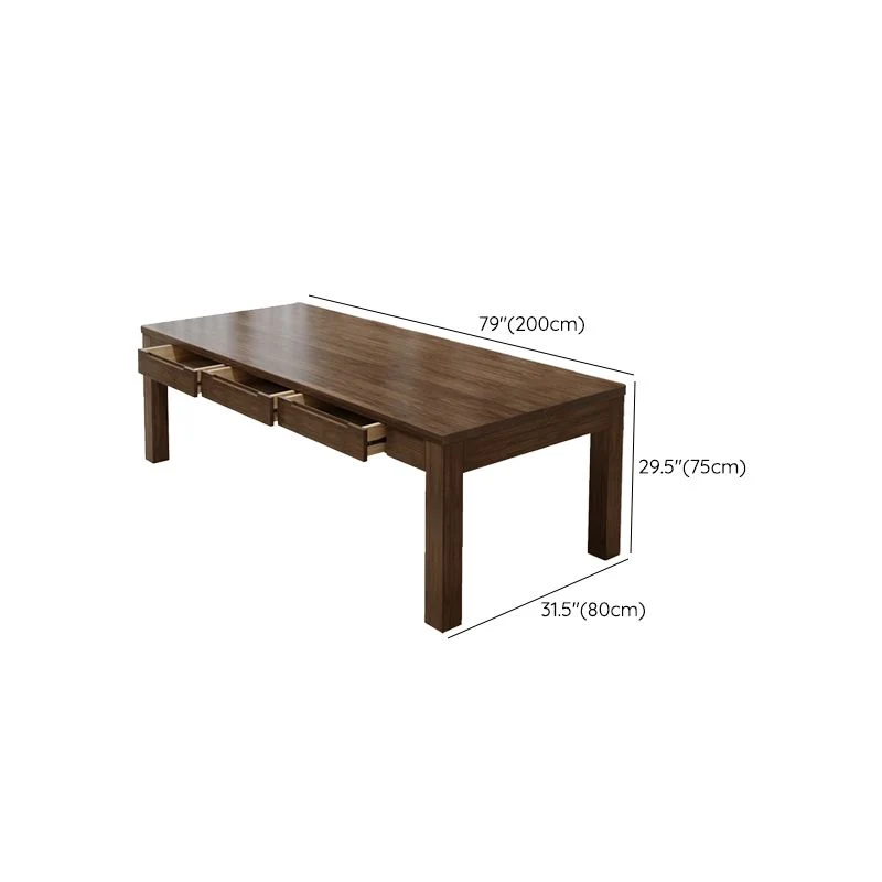 Bureau de travail en bois de style contemporain, bureau de travail de forme rectangulaire avec 4 pieds pour bureau Clearhalo