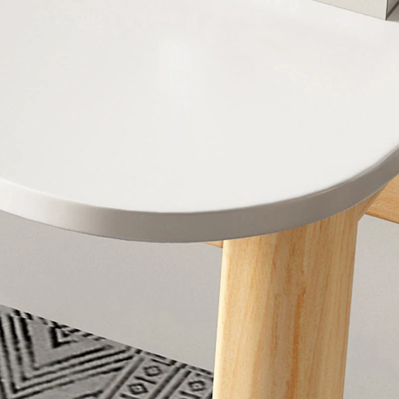 Bureau de travail en bois de style contemporain, forme irrégulière, rose/vert/blanc Clearhalo