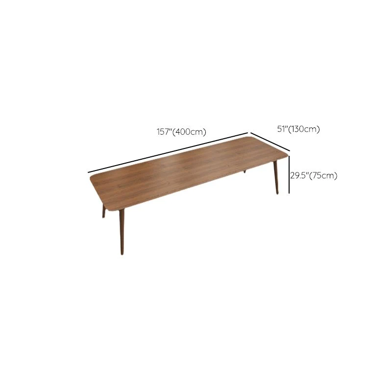 Bureau de travail en bois de style moderne, bureau de travail de forme rectangulaire avec 4 pieds Clearhalo